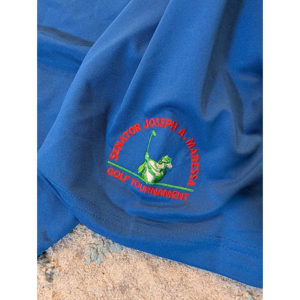 Greg Norman Play Dry Blue Golf Polo Shirt Mens XL Senator Maressa Tournament - Picture 4 of 5